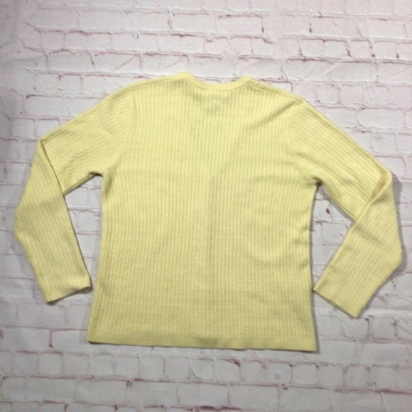 Josephine Chaus Yellow V-Neck Long Sleeve Cardigan - Size Small - Picture 4 of 6
